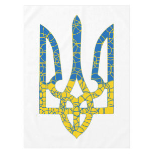 Ukrainian trident textured flag of Ukraine colours Tablecloth