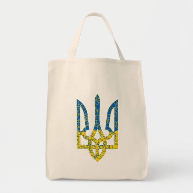 Ukrainian trident textured flag of Ukraine colours Tote Bag (Front)