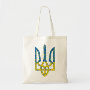 Ukrainian trident textured flag of Ukraine colours Tote Bag