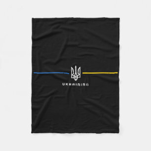 Ukrainian Trident Ukaine Lines Tryzub Symbol Men W Fleece Blanket