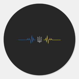 Ukrainian Trident Ukraine Flag - I Stand With Ukra Classic Round Sticker