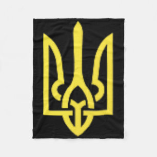 Ukrainian Trident - Ukraine Tryzub Symbol Fleece Blanket