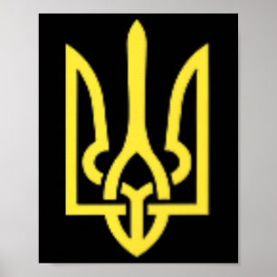 Ukrainian Trident - Ukraine Tryzub Symbol  Poster