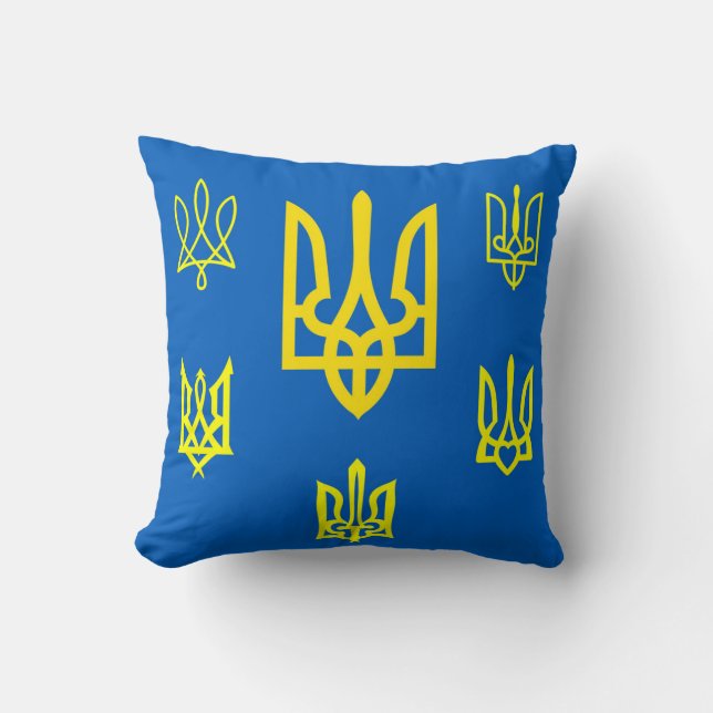 Ukrainian Tridents and Emblems Cushion (Front)