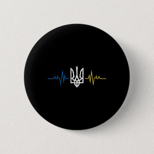 Ukrainian Tryzub Symbol On The Chest - Ukraine Tri 6 Cm Round Badge