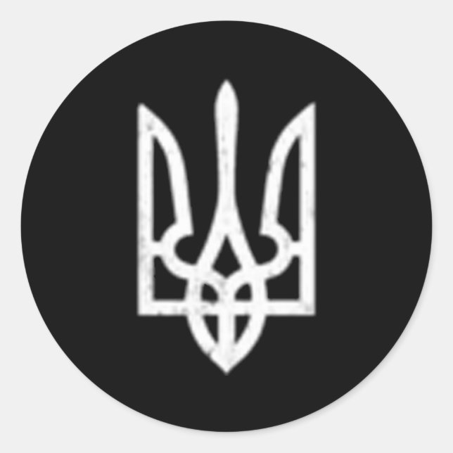 Ukrainian Tryzub Symbol Ukraine Trident Classic Round Sticker (Front)