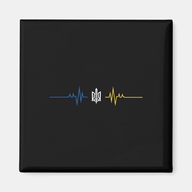 Ukrainian Tryzub Symbol With Sword - Ukraine Tride Magnet (Front)