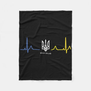 Ukrainian Tryzub Ukraine Flag Trident Zelensky Hea Fleece Blanket