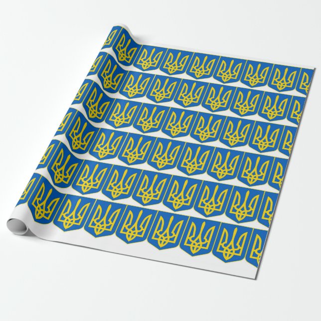 Ukrainian Tryzub Wrapping Paper (Unrolled)