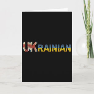 Ukrainian Uk Ukraine England English Scotland Flag Card