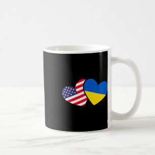Ukrainian Ukraine 2 Heart Flag I Stand With Ukrain Coffee Mug