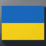 Ukrainian (Ukraine) Flag Plaque<br><div class="desc">This design features the national flag of Ukraine, which is a country in Eastern Europe. Ukraine borders Russia to the east and north-east; Belarus to the north; Poland, Slovakia and Hungary to the west; and Romania, Moldova and the Black Sea to the south. Ukraine is the second largest country in...</div>