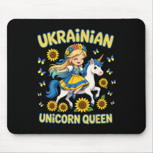Ukrainian Unicorn Queen Girl Sunflower Pride Souve Mouse Pad