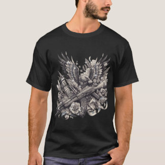 "Ukrainian Valour: Modern Military Tattoo T-Shirt" T-Shirt