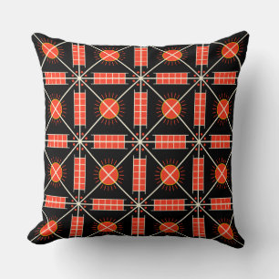 Ukrainian Volyhnian Sun Pattern Throw Pillow