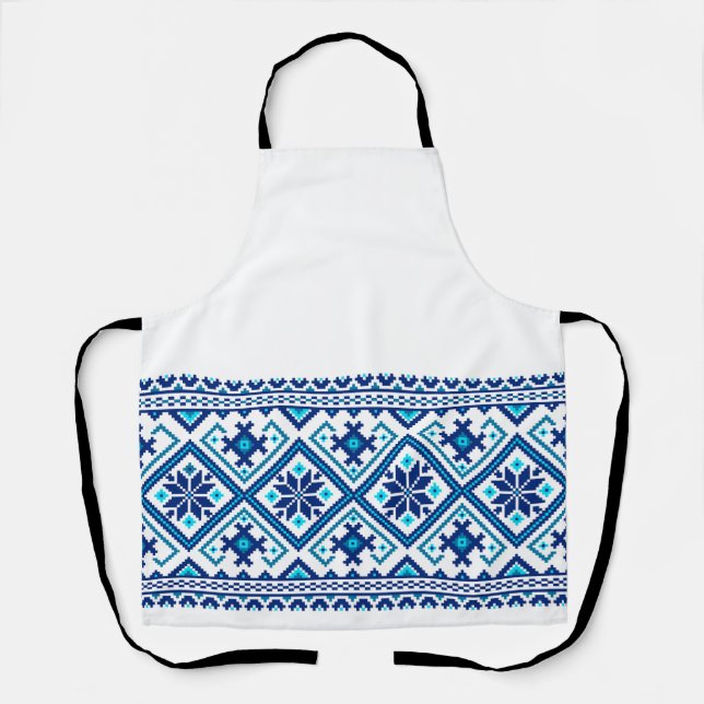 Ukrainian vushuvanka folk art All-Over Print Apron (Front)