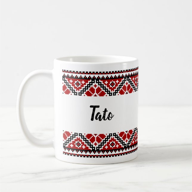 Ukrainian vyshyvanka / embroidery Tato mug (Left)