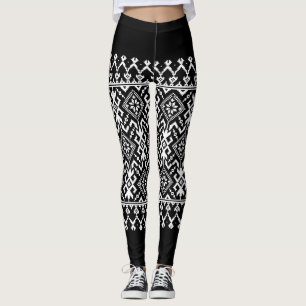 Ukrainian Vyshyvanka: Ethnic Ornament Fusion Leggings
