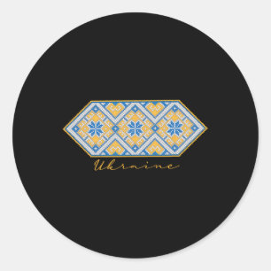 Ukrainian Vyshyvanka Traditional Ornament Of Ukrai Classic Round Sticker