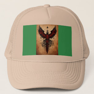 Ukrainian Warrior Ink: Modern Military Tattoo Sket Trucker Hat