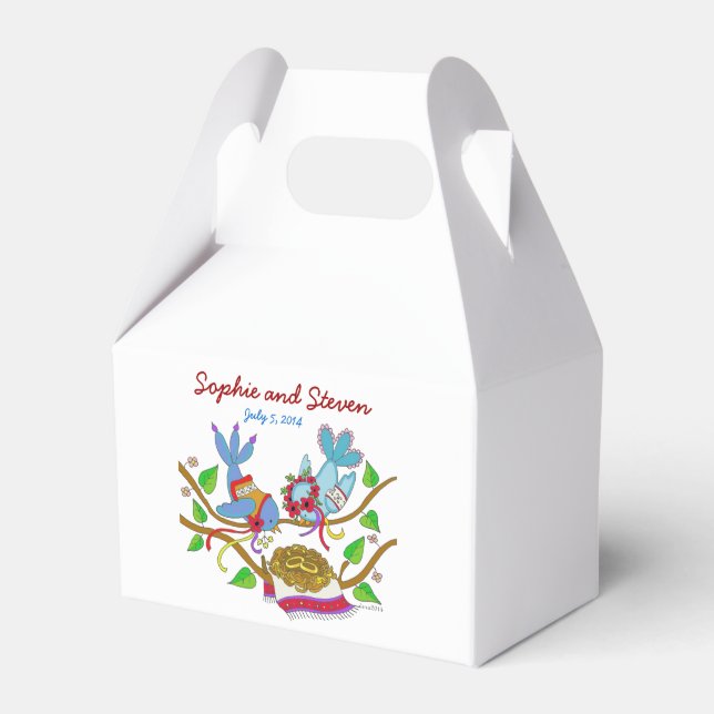 Ukrainian Wedding Birds Favour Box (Front Side)