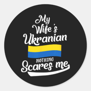 Ukrainian Wife Ukraine Husbynd Anniversary Wedding Classic Round Sticker