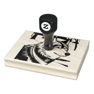 Ukrainian Wolf Symbol, Strong, Proud Ukraine Art  Rubber Stamp