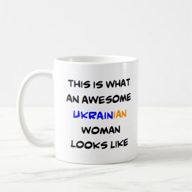 ukrainian woman, awesome coffee mug (Left)
