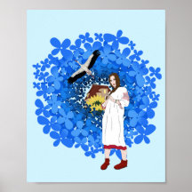Ukrainian woman, Stork and flowers