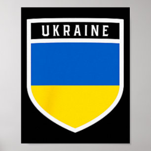 Ukranian Flag Shield Clic Pocket Dge Style  Poster