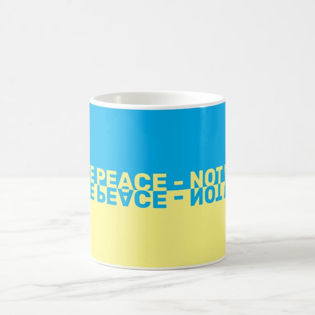 Ukranian flag with make peace not war! coffee mug (Center)