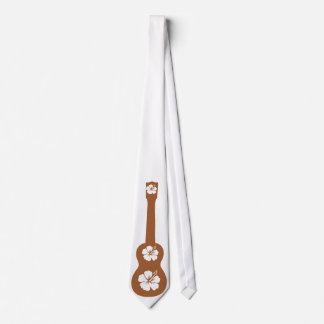 Ukulele and white hibiscus tie