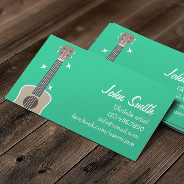 Ukulele Artist Cute Music Business Card (Creator Uploaded)