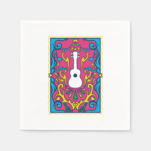 Ukulele Beach Hawaii Instrument Party Music Gift Napkin
