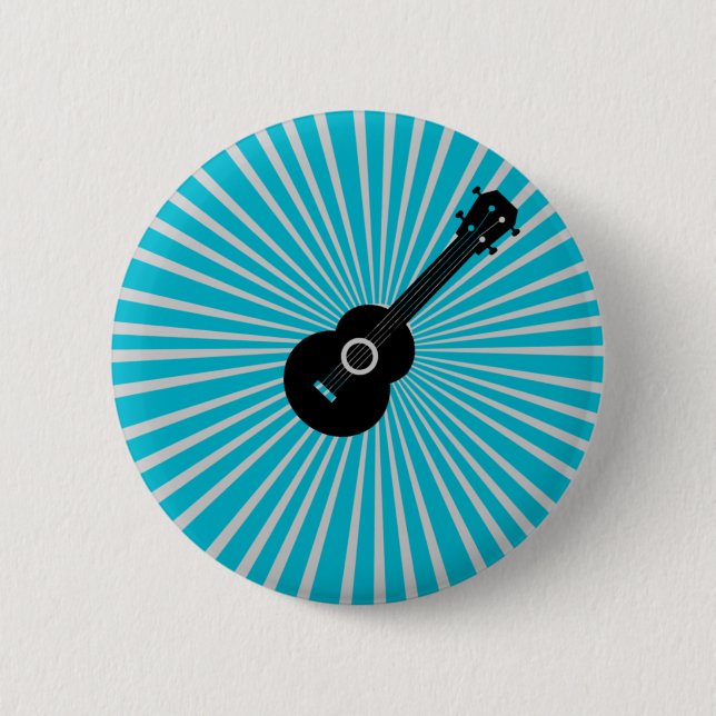 Ukulele Button Badge Blue (Front)