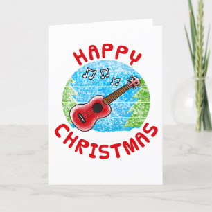 Ukulele Christmas Card Uke Player Musician