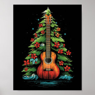 Ukulele Christmas Music Graphic Tees for Men Women Poster