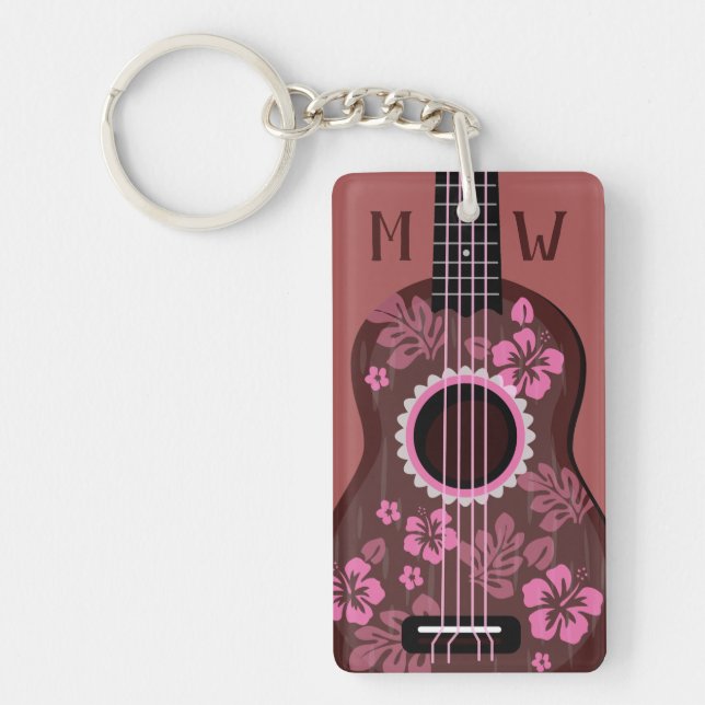 Ukulele custom monogram key chain (Front)