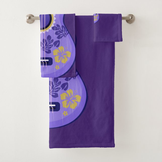 Ukulele custom monogram towel set (Insitu)