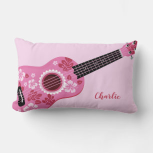 Ukulele custom name throw pillows