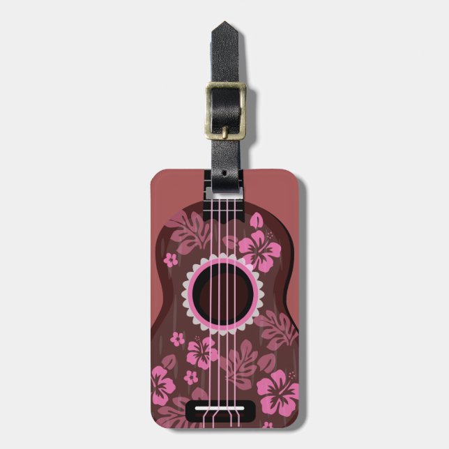Ukulele custom text luggage tag (Front Vertical)