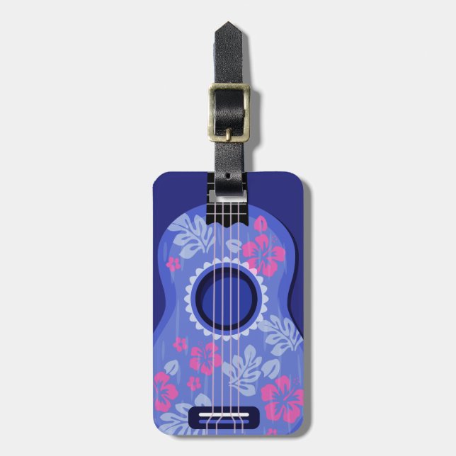 Ukulele custom text luggage tag (Front Vertical)