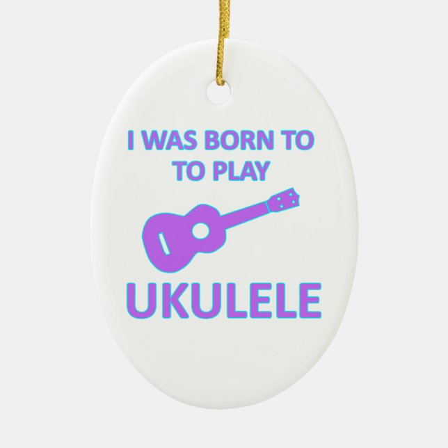 Ukulele Designs Ceramic Ornament (Front)