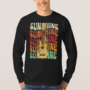 Ukulele Flower Sunshine Aloha Vintage Palm Trees H T-Shirt