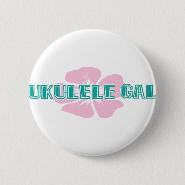 Ukulele Gal 6 Cm Round Badge (Front)