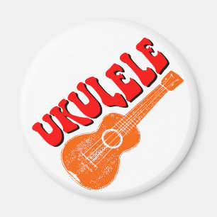 Ukulele Groovy Text Art Magnet