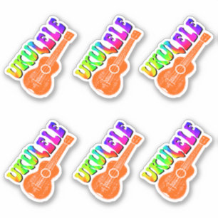 Ukulele Groovy Text Art Prints