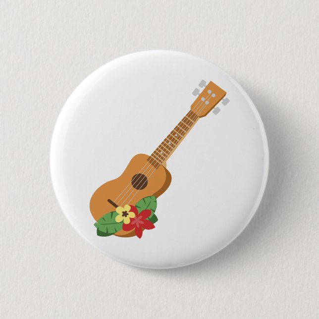 Ukulele Guitar 6 Cm Round Badge (Front)