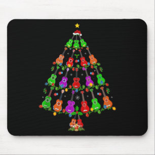 Ukulele Guitar Christmas Tree Funny Music Lover Mu Mouse Pad