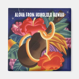 UKULELE HAWAII TRAVEL SOUVENIR MAGNET ~ CUSTOMIZE